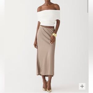 J. Crew Gwyneth Slip Skirt in Warm Boulder Size Small